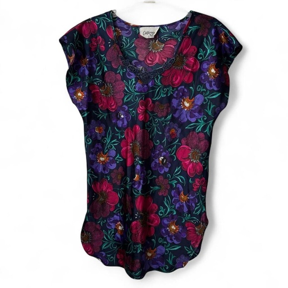 Cathy Daniels Other - Vintage California Miss Floral Satin Nightgown